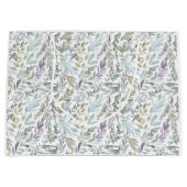 Grand Sac Cadeau Green Blue Botanical Watercolor (Devant)