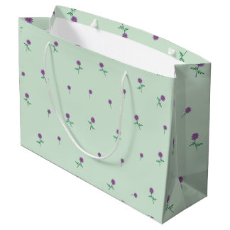 Grand Sac Cadeau Green Floral Ditsy