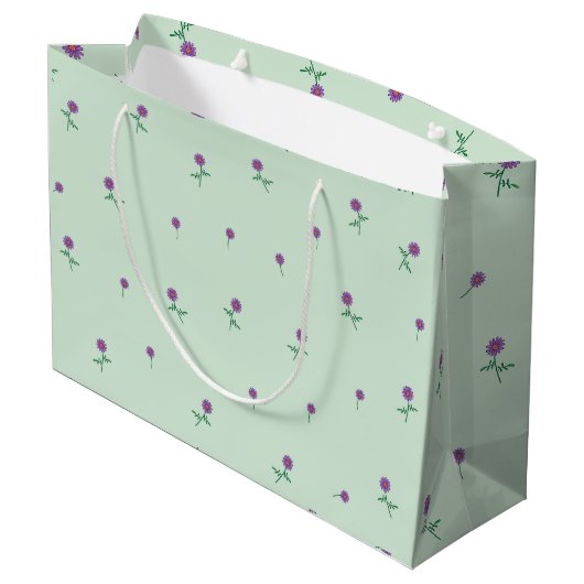 Grand Sac Cadeau Green Floral Ditsy (Dos Angle)