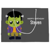 Grand Sac Cadeau Green Frankenstein Monster Halloween Anniversaire (Dos)