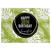 Grand Sac Cadeau Green Palm Feuille Rainforest Motif Anniversaire (Dos)