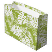 Grand Sac Cadeau Green Palm Feuille Rainforest Motif Simple (Dos Angle)