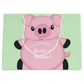 Grand Sac Cadeau Green Pig Baby (Devant)