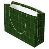 Grand Sac Cadeau Green Plaid Christmas Festive Pattern -  (Dos Angle)