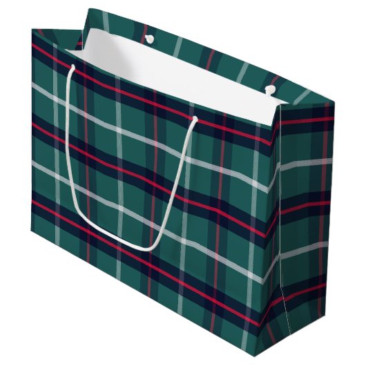 Grand Sac Cadeau Green Plaid Gift Bag (Devant Angle)