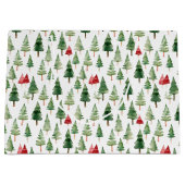 Grand Sac Cadeau Green Red Christmas Trees (Devant)
