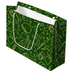GRAND SAC CADEAU GREEN WITH THIN GREEN IRISH OUTLINES