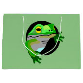 Grand Sac Cadeau Grenouille verte (Devant)