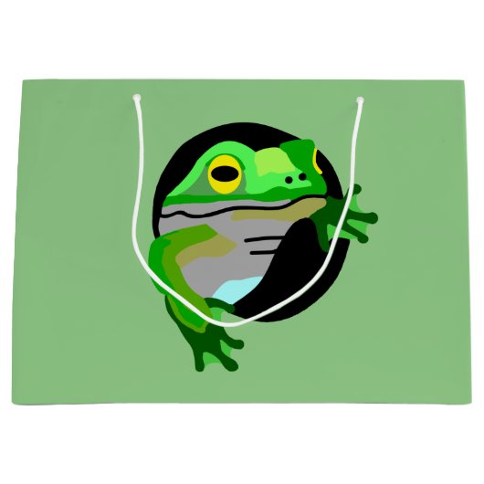 Grand Sac Cadeau Grenouille verte (Devant)