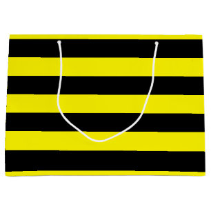 Grand Sac Cadeau Grèves jaunes et noires