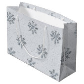 Grand Sac Cadeau Grey Silver Snowflakes Christmas (Dos Angle)