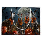 Grand Sac Cadeau Greyhound Halloween Éffrayant (Dos)