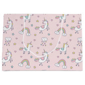 Grand Sac Cadeau Griffonnage de licorne (Devant)