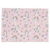 Grand Sac Cadeau Griffonnage de licorne (Dos)