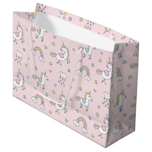 Grand Sac Cadeau Griffonnage de licorne