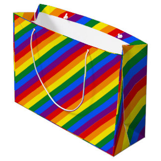 Grand Sac Cadeau Grille arc-en-ciel