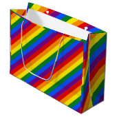 Grand Sac Cadeau Grille arc-en-ciel (Devant Angle)