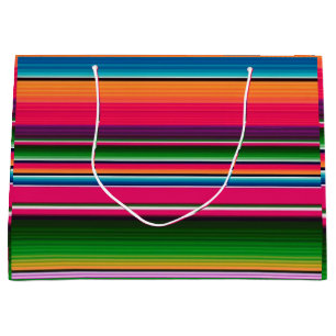 Grand Sac Cadeau Grille-Blanche Mexicaine Colorée Mexique