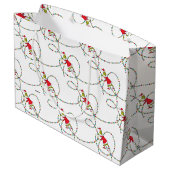 Grand Sac Cadeau Grille | Motif de Noël (Dos Angle)