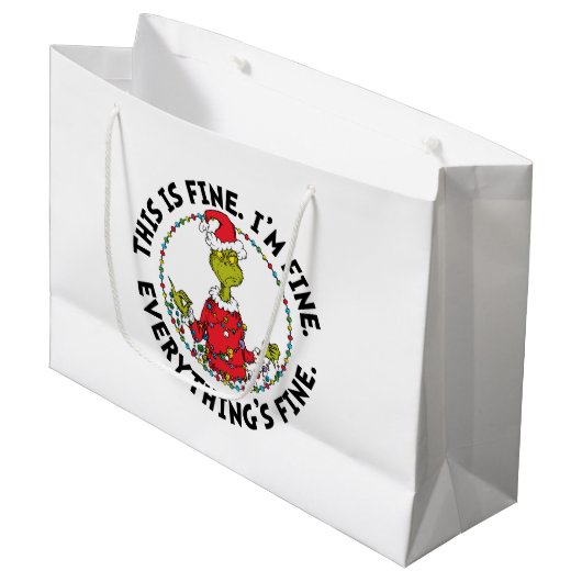 Grand Sac Cadeau Grinch | Everything's Fine (Devant Angle)