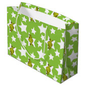 Grand Sac Cadeau Grinch Peeking Star Pattern (Dos Angle)