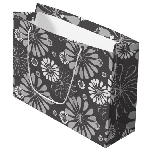 Grand Sac Cadeau Gris foncé et clair (Devant Angle)