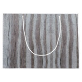 Grand Sac Cadeau Gris gris de bois de grange (Devant)