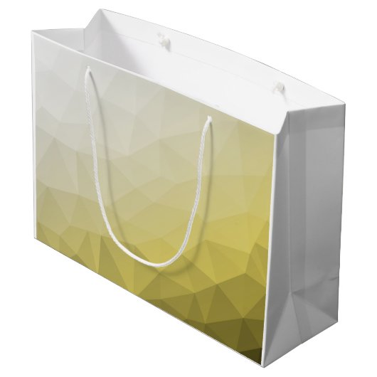 Grand Sac Cadeau Gris Jaune ombre Mesh cool Motif Monogramme (Dos Angle)