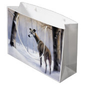 Grand Sac Cadeau Grise Italienne Laisser Il Neige Noël (Dos Angle)