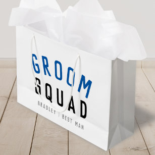 Grand Sac Cadeau Groom Squad   Moderne Bachelor Groomsman Design