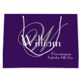 Grand Sac Cadeau Groomsman Cadeau Monogramme + Nom Moderne Cool Chi (Devant)