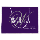 Grand Sac Cadeau Groomsman Cadeau Monogramme + Nom Moderne Cool Chi (Dos)