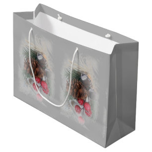Grand Sac Cadeau Grosses cloches d'argent