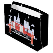 Grand Sac Cadeau Groupe de travail cool des pompiers (Dos Angle)