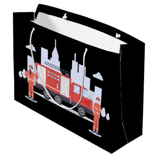 Grand Sac Cadeau Groupe de travail cool des pompiers (Dos Angle)