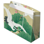 Grand Sac Cadeau Grue et pin japonais (Dos Angle)