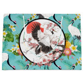Grand Sac Cadeau Grues japonaises (Devant)