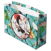Grand Sac Cadeau Grues japonaises (Dos Angle)