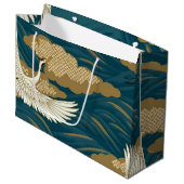 Grand Sac Cadeau Grues japonaises (Devant Angle)