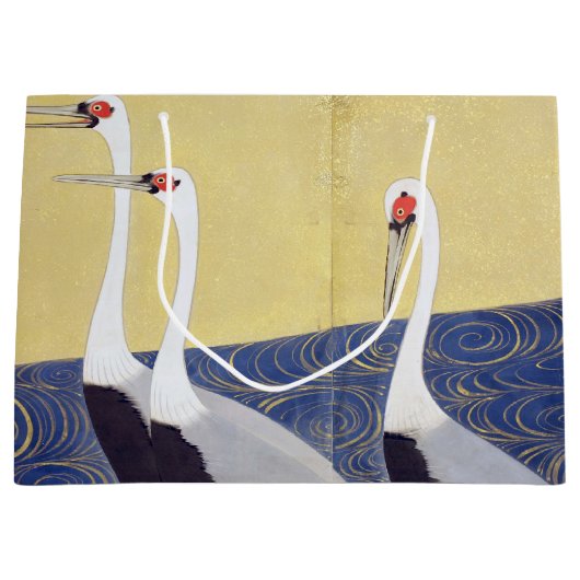 Grand Sac Cadeau Grues japonaises (détail), Kiitsu (Devant)