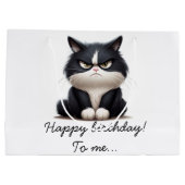 Grand Sac Cadeau Grumky drôle chat (Dos)