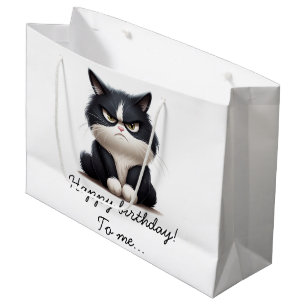 Grand Sac Cadeau Grumky drôle chat