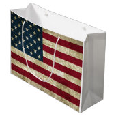 Grand Sac Cadeau Grunge de drapeau des Etats-Unis (Devant Angle)