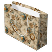 Grand Sac Cadeau Grunge Rustic Steampunk Horloge (7) (Dos Angle)