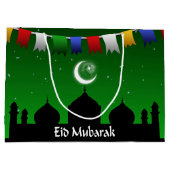 Grand Sac Cadeau Guirlande colorée d'Eid Mubarak (Dos)