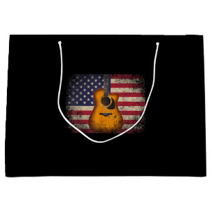 Grand Sac Cadeau Guitar 4th of July Venin American Flag USA - Count