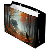 Grand Sac Cadeau Halloween/Automne/Automne/citrouille/chat (Dos Angle)