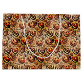 Grand Sac Cadeau Halloween brun orange style (Dos)