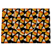 Grand Sac Cadeau Halloween Candy Corn Noir (Devant)