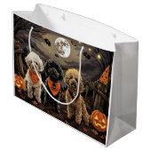 Grand Sac Cadeau Halloween caniche Éffrayant (Dos Angle)
